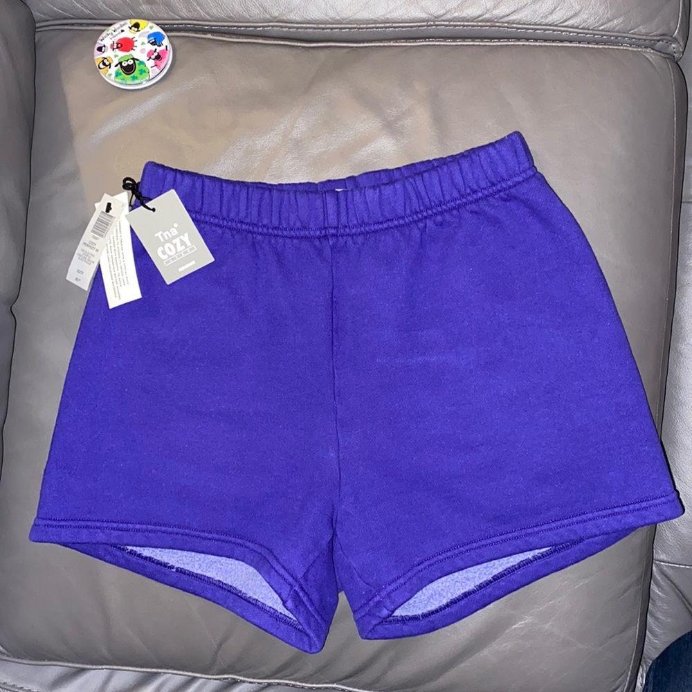 Go Electric Purple Aritzia cozy fleece shorts XS